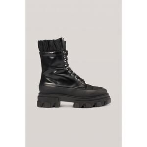 GANNI Brush Off Nylon Leather Boots - US 8